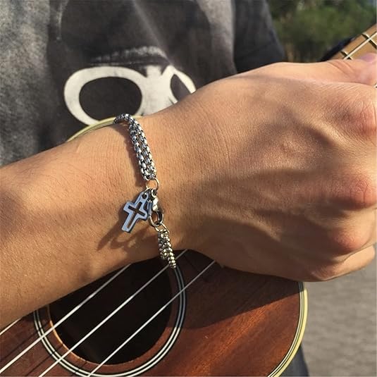 Double Layer Cross Chain Bracelet - Image 3