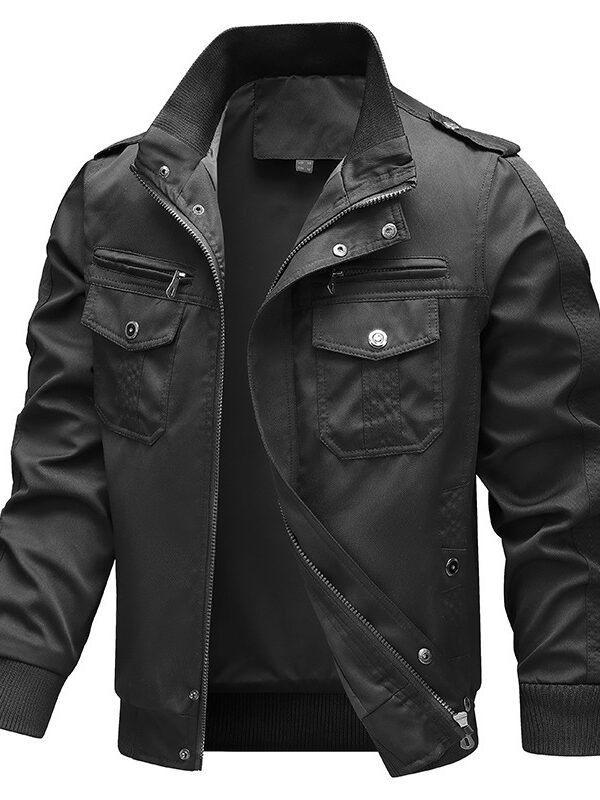 Multi-pocket Cotton Oversized Military-style Jacket